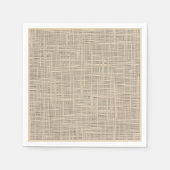 Chic Pastel Taupe Imitate Jute Fabric Muster Serviette (Vorderseite)