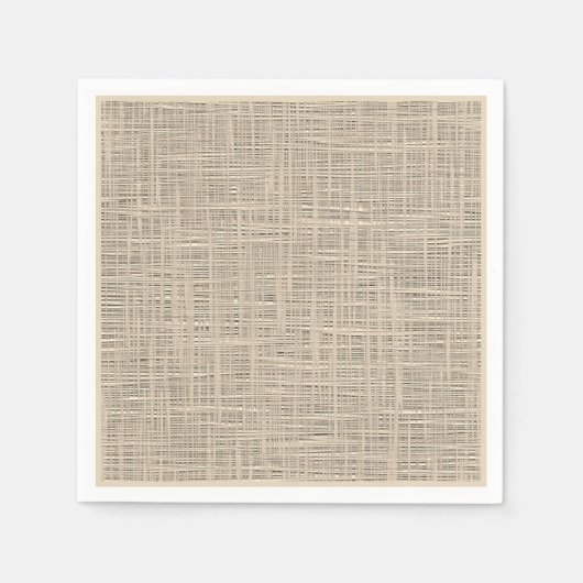 Chic Pastel Taupe Imitate Jute Fabric Muster Serviette (Vorderseite)
