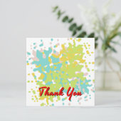 Chic Pastel Watercolor Spots Red Text Dankeskarte (Stehend Vorderseite)