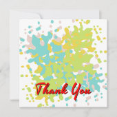 Chic Pastel Watercolor Spots Red Text Dankeskarte (Vorderseite)