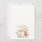 Chic Pastel Wildblume Pumpkin Wasserfarbenhochzeit Einladung (Rückseite)