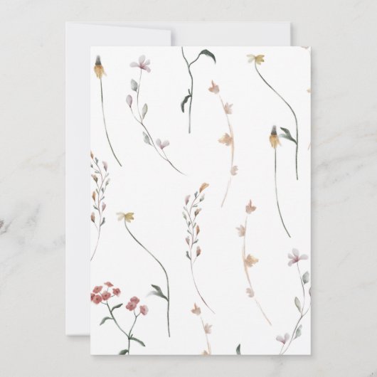 Chic Pastel Wildblumen Arve Spring Abschluss Einladung (Rückseite)