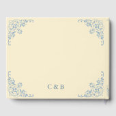 Chic Pastel Yellow Elegante Wedding Guest Book Gästebuch (Rückseite)