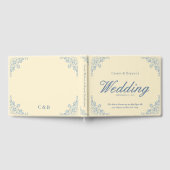 Chic Pastel Yellow Elegante Wedding Guest Book Gästebuch (Voll)