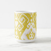 Chic pastellgelb und grau-kat-Stammmuster Tasse (Mittel)