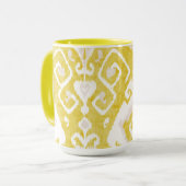 Chic pastellgelb und grau-kat-Stammmuster Tasse (Vorderseite Links)