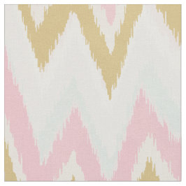 Chic pastellrosa Goldkat-Zickzack Muster Stoff