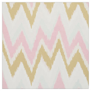 Chic pastellrosa Goldkat-Zickzack Muster Stoff