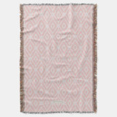 Chic pastellrot Rosa Rautenmuster Decke (Vorderseite Vertikal)