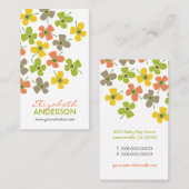Chic Pastels Daisies Pop Sommer Blume Whimsical Visitenkarte (Vorne/Hinten)