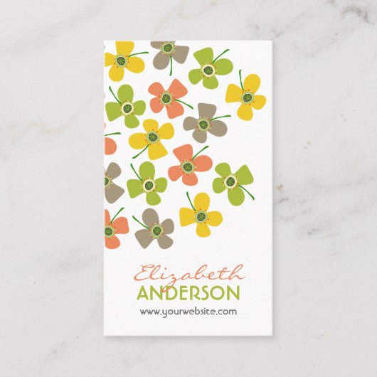 Chic Pastels Daisies Pop Sommer Blume Whimsical Visitenkarte (Vorderseite)