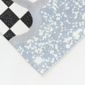 Chic Patchwork Verdächtige schwarze Katze Gingham Fleecedecke (Ecke)