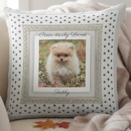 Chic Paws-itively Loved Haustier-Foto-Andenken Kissen
