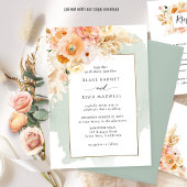 Chic Peach, Blush, Champagner, Sage Floral Wedding Einladung