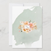 Chic Peach, Blush, Champagner, Sage Floral Wedding Einladung (Rückseite)