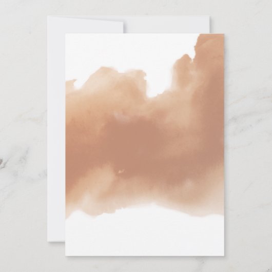 Chic Peach Blush Creme und Terracotta Oval Wedding Einladung (Rückseite)