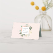 Chic Peach Blush Frühjahrssommage Platzkarte (Rückseite)
