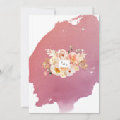 Chic Peach Blush Pink and Burgundy Floral Wedding Einladung (Rückseite)