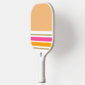 Chic Peach Color Block Pink Gelbe Streifen Pickleball Schläger (Links)