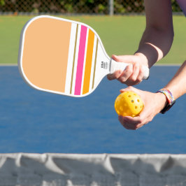 Chic Peach Color Block Pink Gelbe Streifen Pickleball Schläger