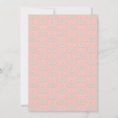 Chic Peach Damask Bridal Dusche Einladung (Rückseite)