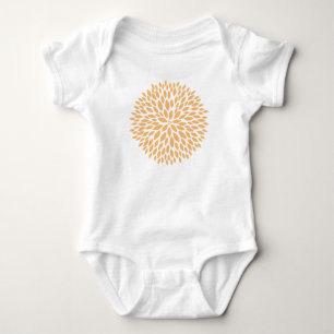 Chic Peach Floral Baby Strampler