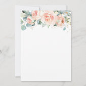 Chic Peach floral Calligraphy Greenerity Wedding Einladung (Rückseite)