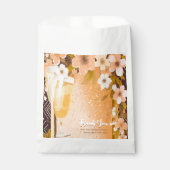 Chic Peach Floral Champagne Brautparty Party Geschenktütchen (Vorderseite)