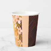 Chic Peach Floral Champagne Brautparty Party Pappbecher (Links)