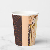 Chic Peach Floral Champagne Brautparty Party Pappbecher (Rechts)