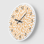 Chic Peach Floral Große Wanduhr (Winkel)
