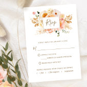 Chic Peach floral mit oder ohne Mahlzeiten RSVP Karte