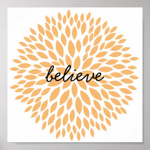 Chic Peach Floral Poster