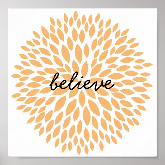 Chic Peach Floral Poster (Vorne)