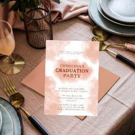 Chic Peach Fuzz Abschluss Einladung