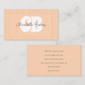 Chic Peach Gingham Groovy Visitenkarte (Vorne/Hinten)