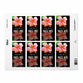 Chic Peach Hibiskus Zuhause Made Wine Labels (Vorne)