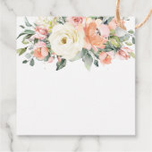 Chic Peach Ivory Pink Floral Wedding Vielen Dank Geschenkanhänger (Rückseite)