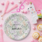 Chic Peach Lilac Lavender Floral Brautparty Pappteller (Party)