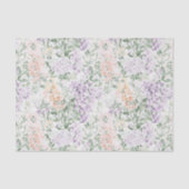 Chic Peach Lilac Lavender Floral Brautparty Seidenpapier (Vorderseite)