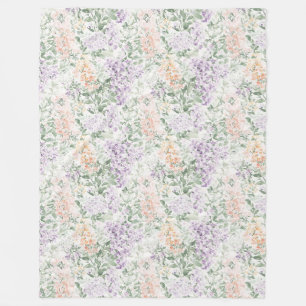Chic Peach Lilac Lavender Floral Wedding Fleecedecke