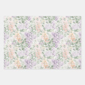 Chic Peach Lilac Lavender Floral Wedding Geschenkpapier Set (Vorderseite)
