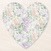 Chic Peach Lilac Lavender Floral Wedding Untersetzer (Vorderseite)