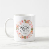 Chic Peach Mint Blumentraum Mutter des Bräutigams Kaffeetasse (Links)