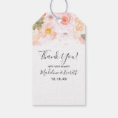 Chic Peach Mint Succules Blumentropfen Vielen Dank Geschenkanhänger (Rückseite)