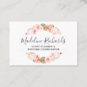 Chic Peach Mint Sukkulationen mit Social Media Ico Visitenkarte (Vorderseite)