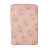Chic Peach mit Black Leaf Muster Badematte (Vorderseite Vertikal)