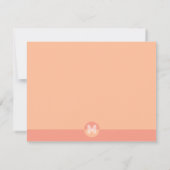 Chic Peach Orange Geometric Modern Monogram Mitteilungskarte (Rückseite)