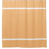 Chic Peach Orange Top Bottom Edge White Stripes Duschvorhang (Vorderseite)