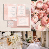 Chic Peach Ovals & Circles Wedding Menükarte